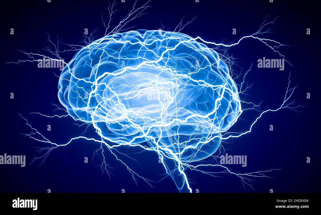 lightning, brain, discharge, neurology, epilepsy, thunderbolt, brains, discharges, neurologies Stock Photo