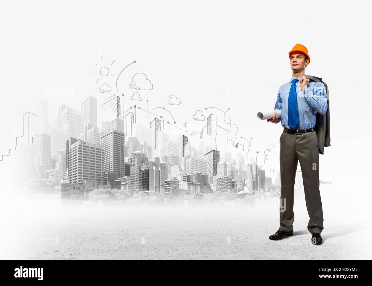 metropolis, architect, blueprint, architects, blueprints Stock Photo