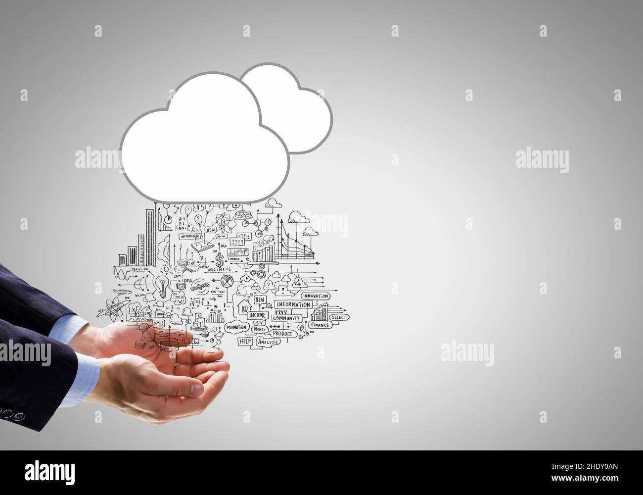 collecting, memory capacity, ideas, cloud, memory capacities, brainstorming, idea Stock Photo