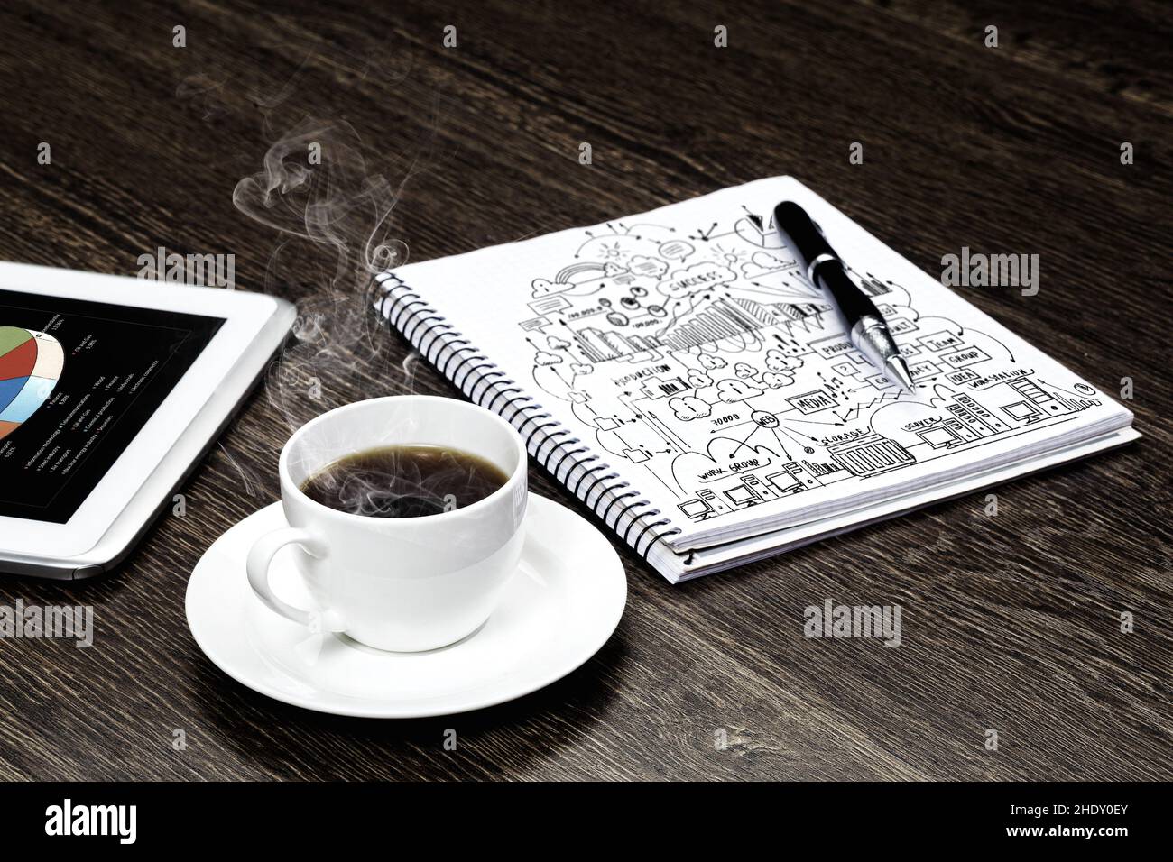 notepad, desk, workplace, mind mapping, notepads, desks, workplaces, workstation Stock Photo