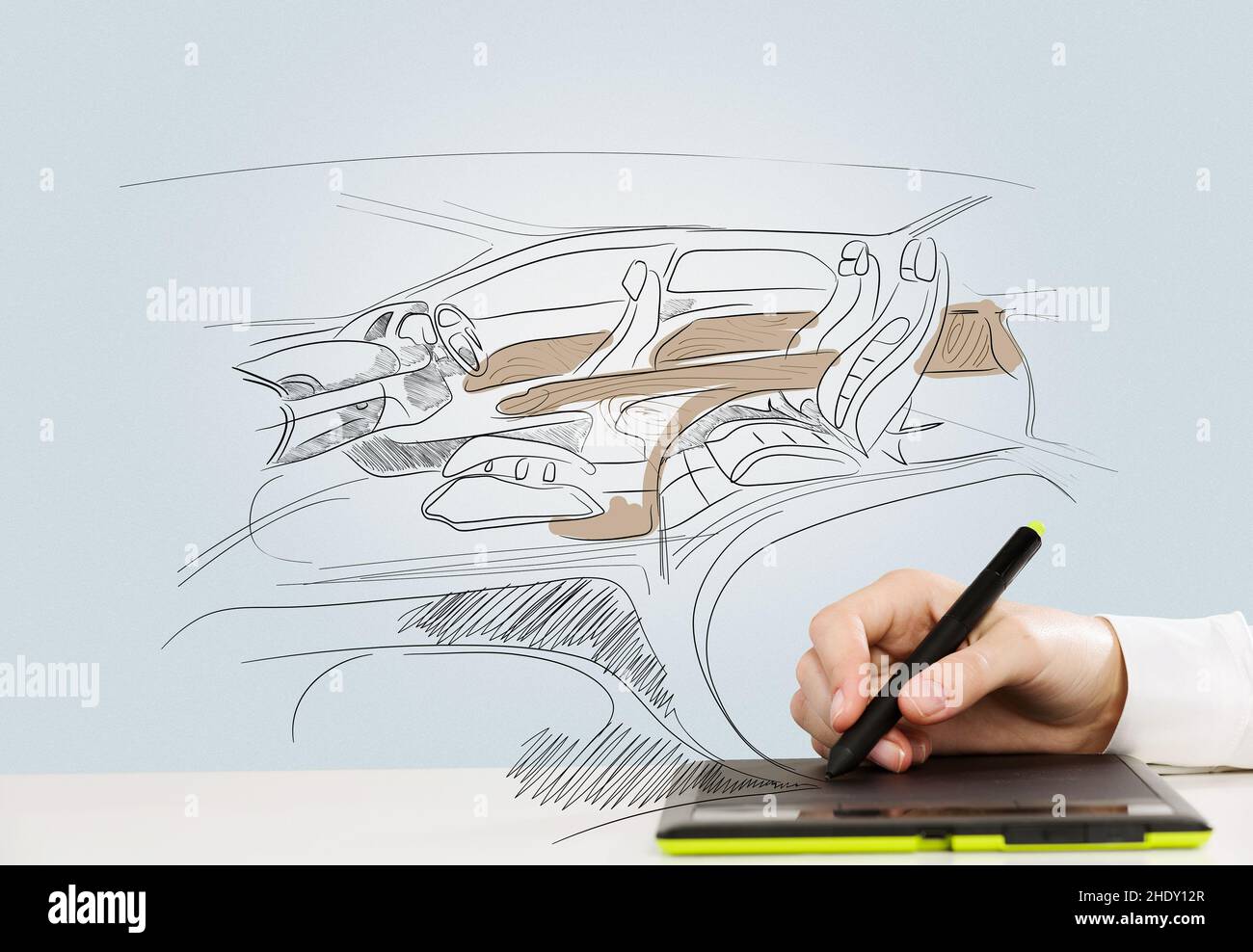 design, drawing, draft, graphics tablet, car design, designs, drafts, graphics tablets Stock Photo