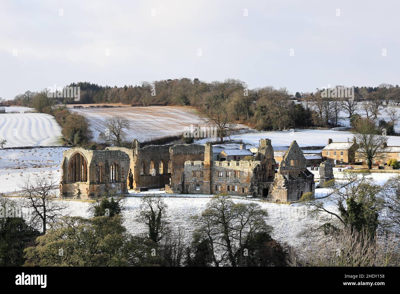 Egglestone abbey snow hires stock photography and images Alamy