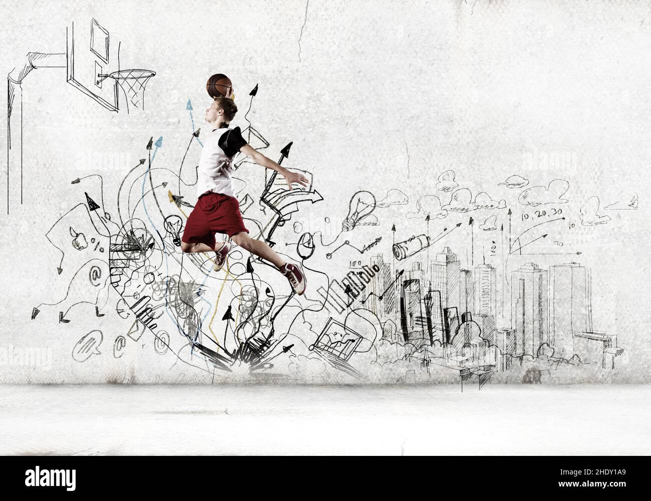 basketball, jumping, Draftanalysis, basketballs, jump, jumper Stock