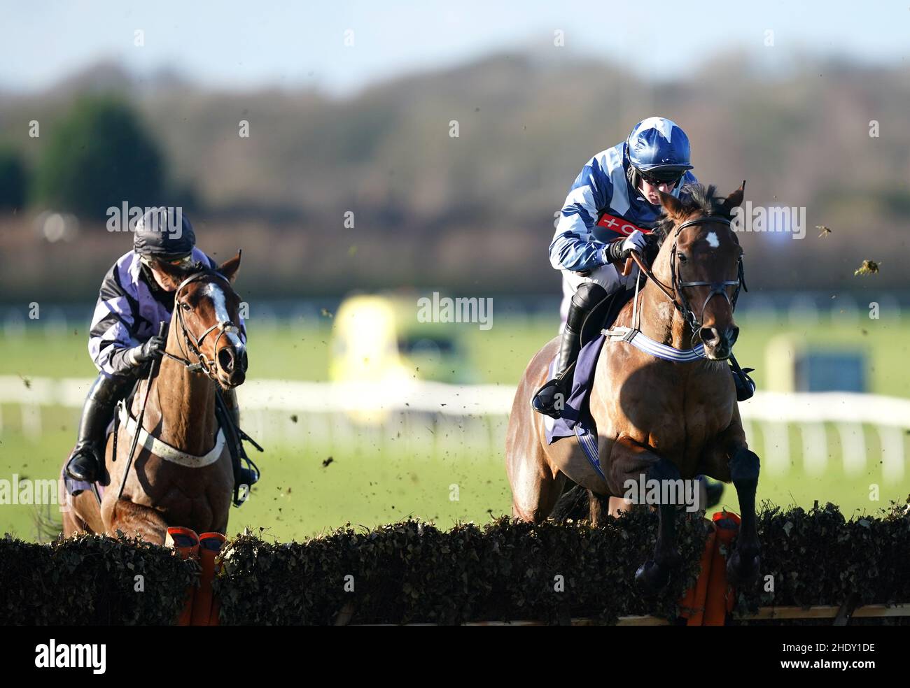 Jamie Hamilton riding Stand Staunch (right) in the wetherbyracing.co.uk ...