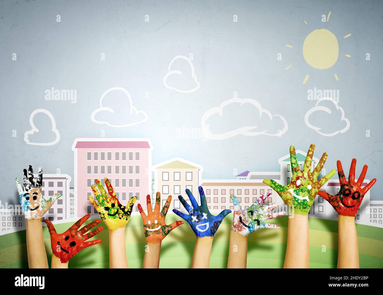 hands, creativity, art lessons, finger painting, hand, creativities Stock Photo