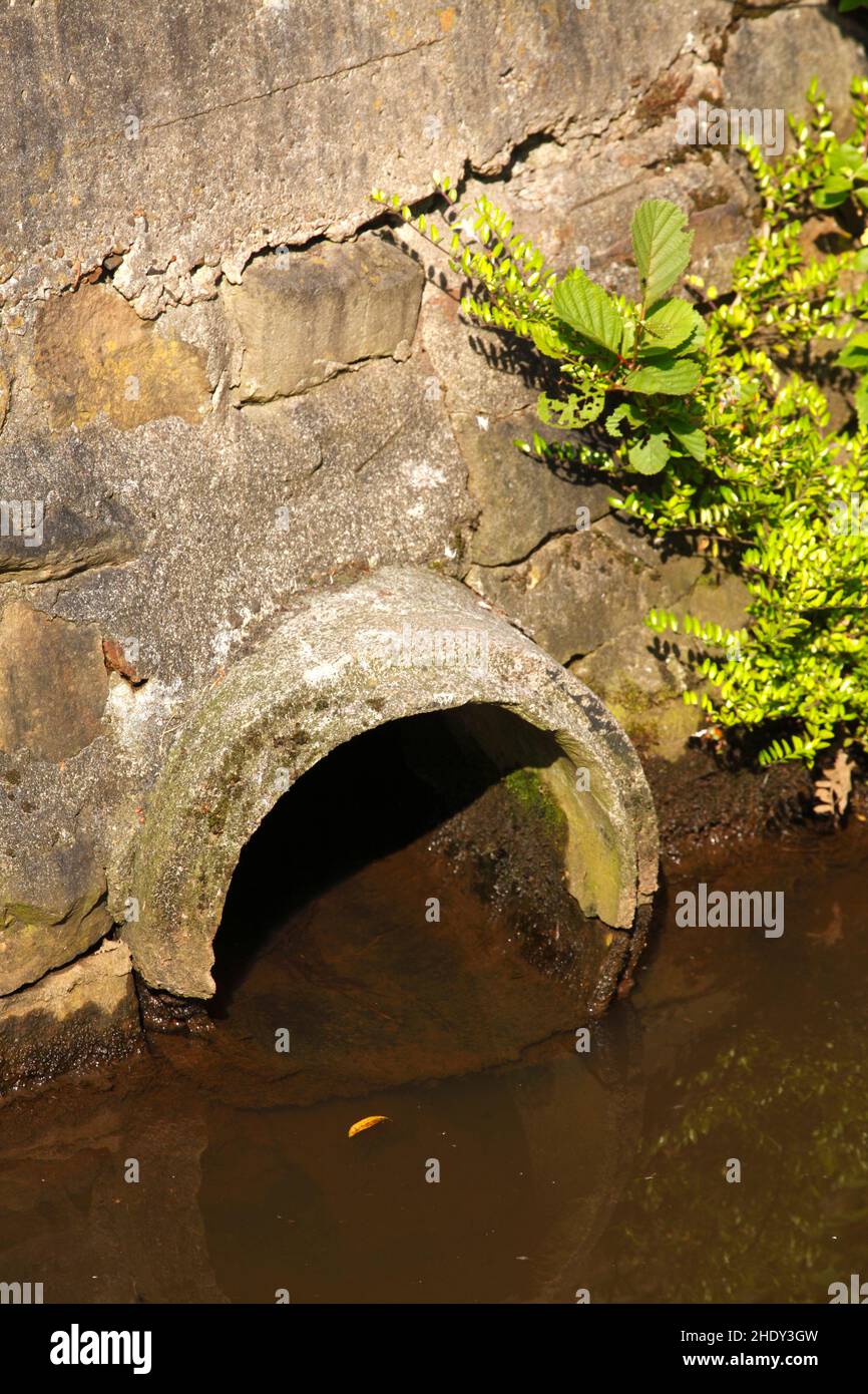 old, sewage pipe, older, sewage pipes, sewer Stock Photo Alamy