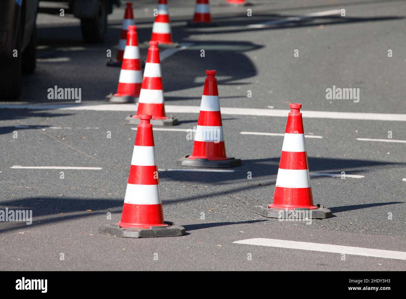 barrier, traffic cone, barriers, cone, pylon, traffic cones Stock Photo