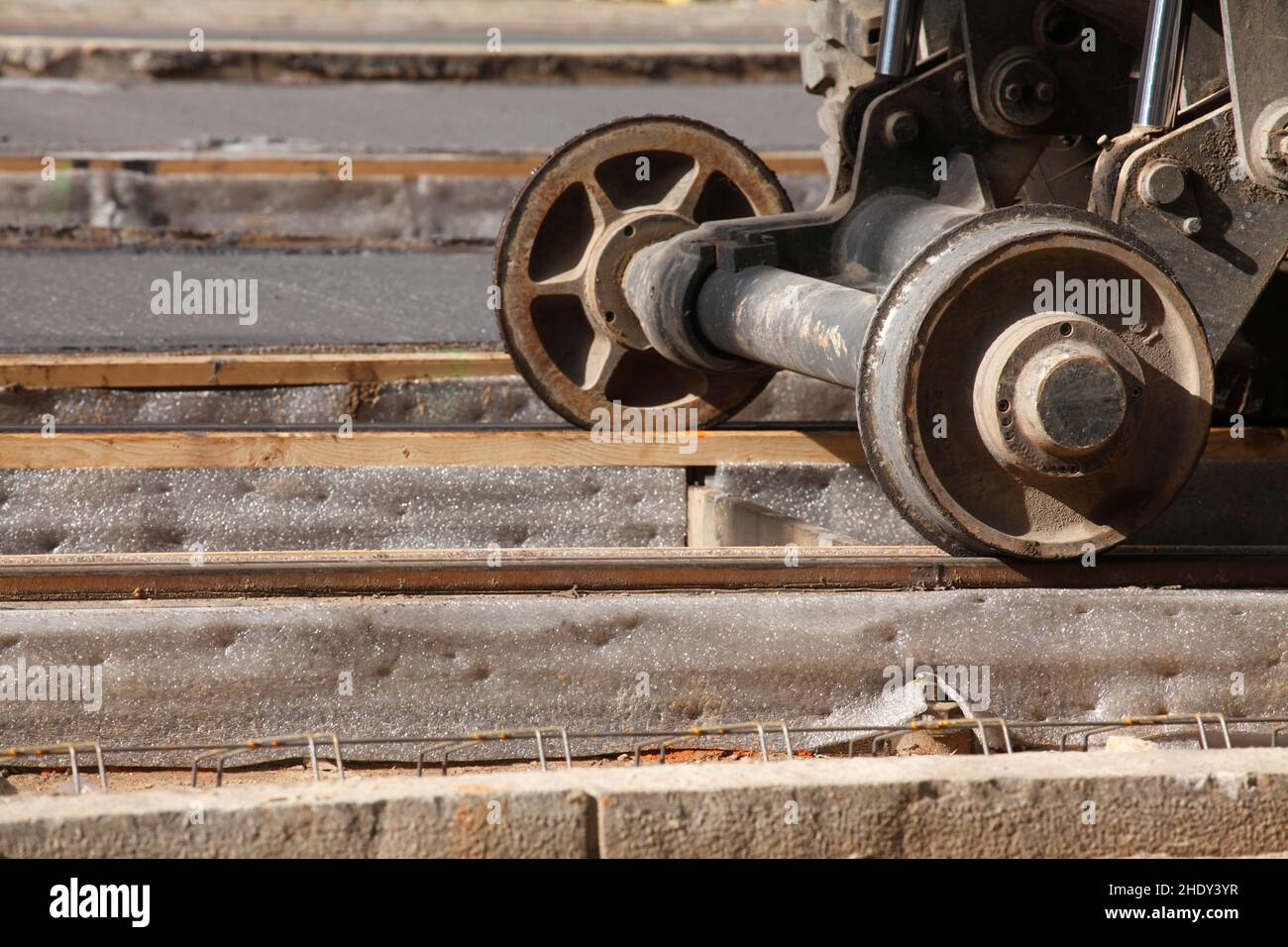 rail track construction Stock Photo Alamy