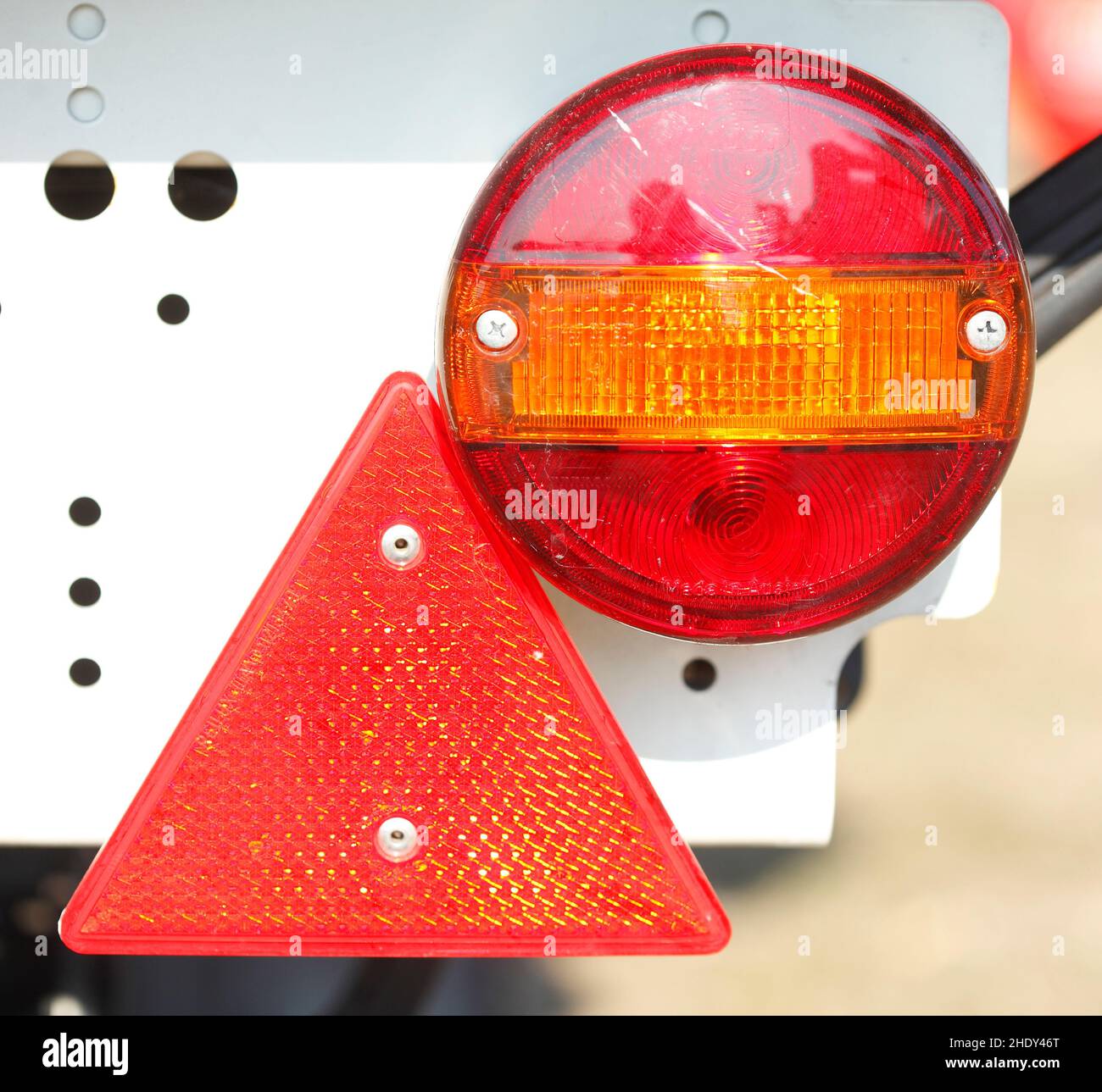 tail light, triangle reflector, tail lights Stock Photo Alamy