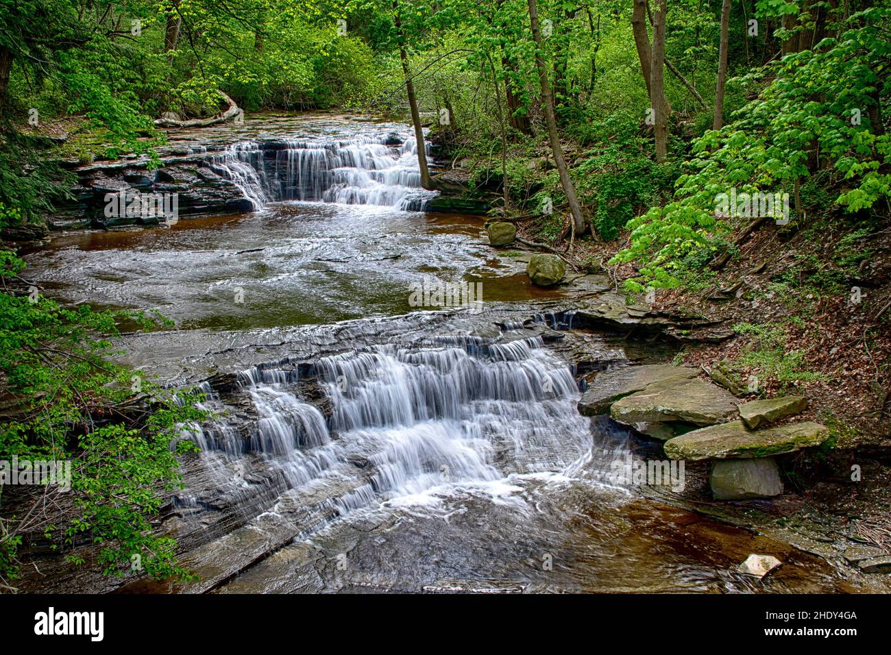 Roadside Waterfall Near Barcelona New York Stock Photo Alamy