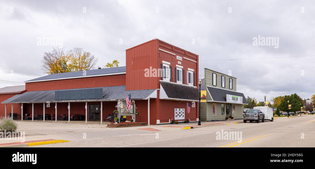 White Cloud, Michigan, USA October 22, 2021 The business district on