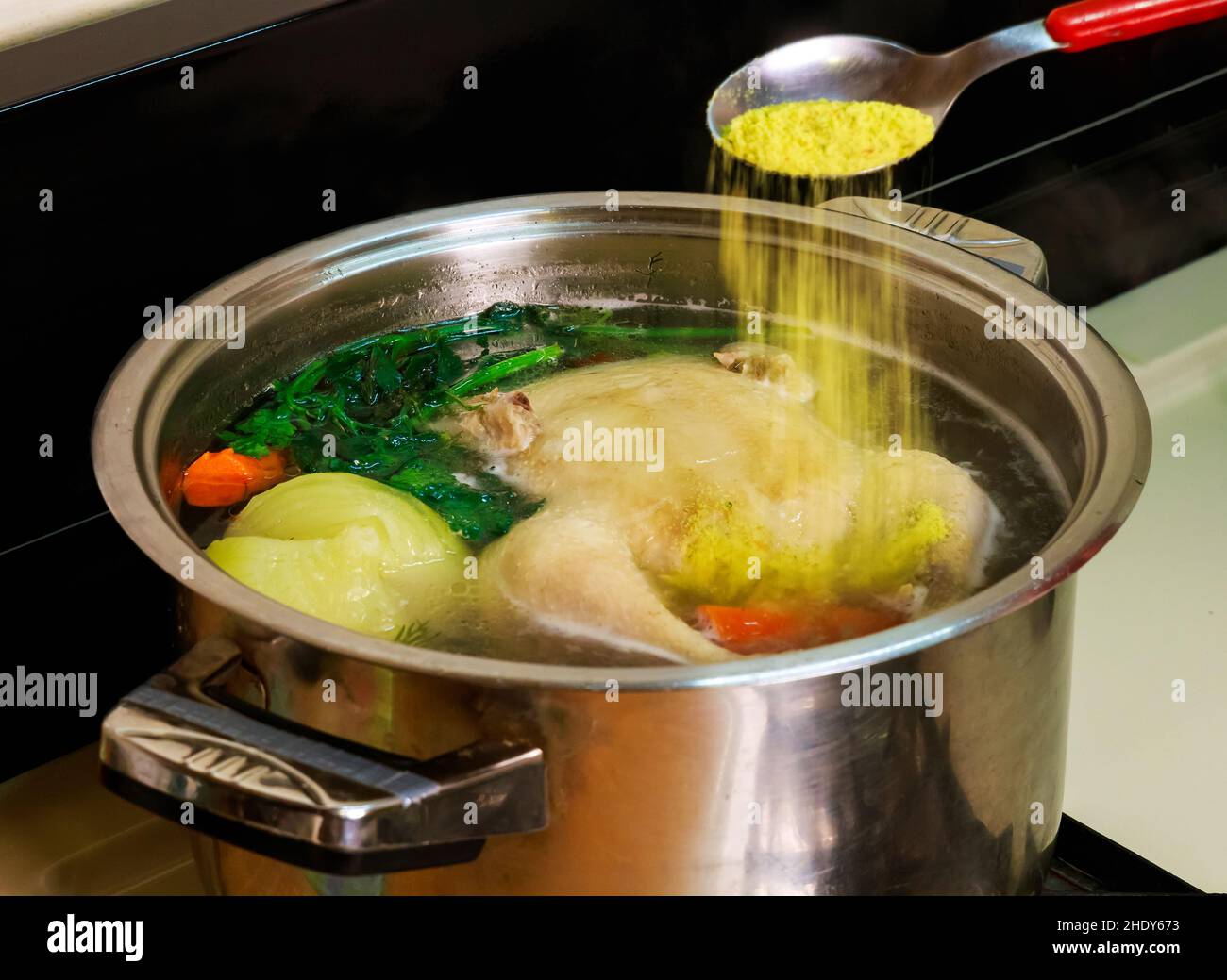 stewing chicken, bouillon, stewing chickens, bouillons Stock Photo Alamy