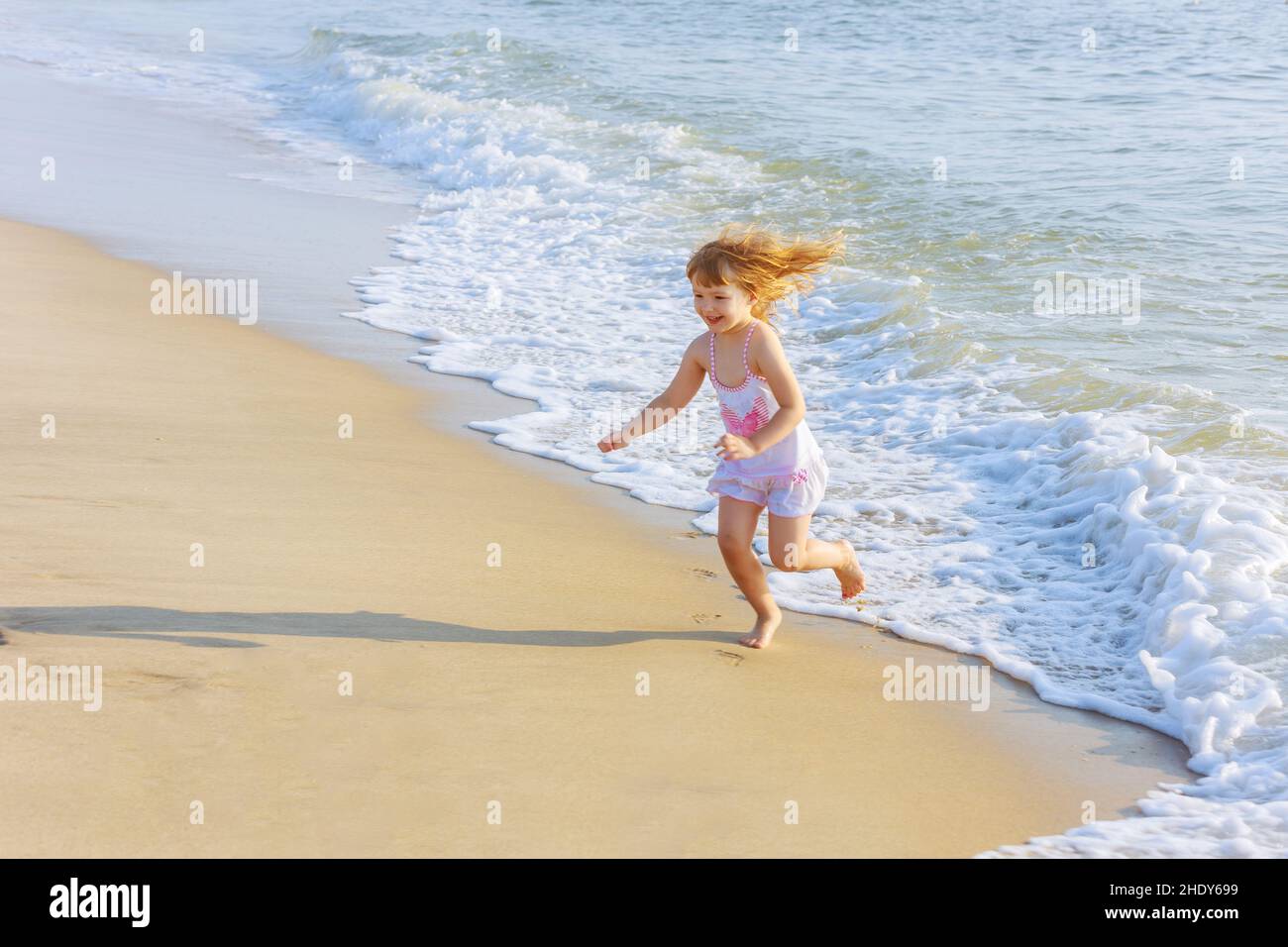 girl, happy, beach, girls, happies, beaches, seaside Stock Photo