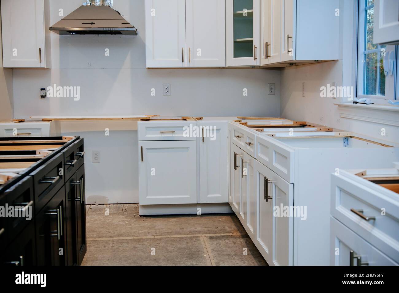 built in kitchen, montage, kitchens, montages Stock Photo
