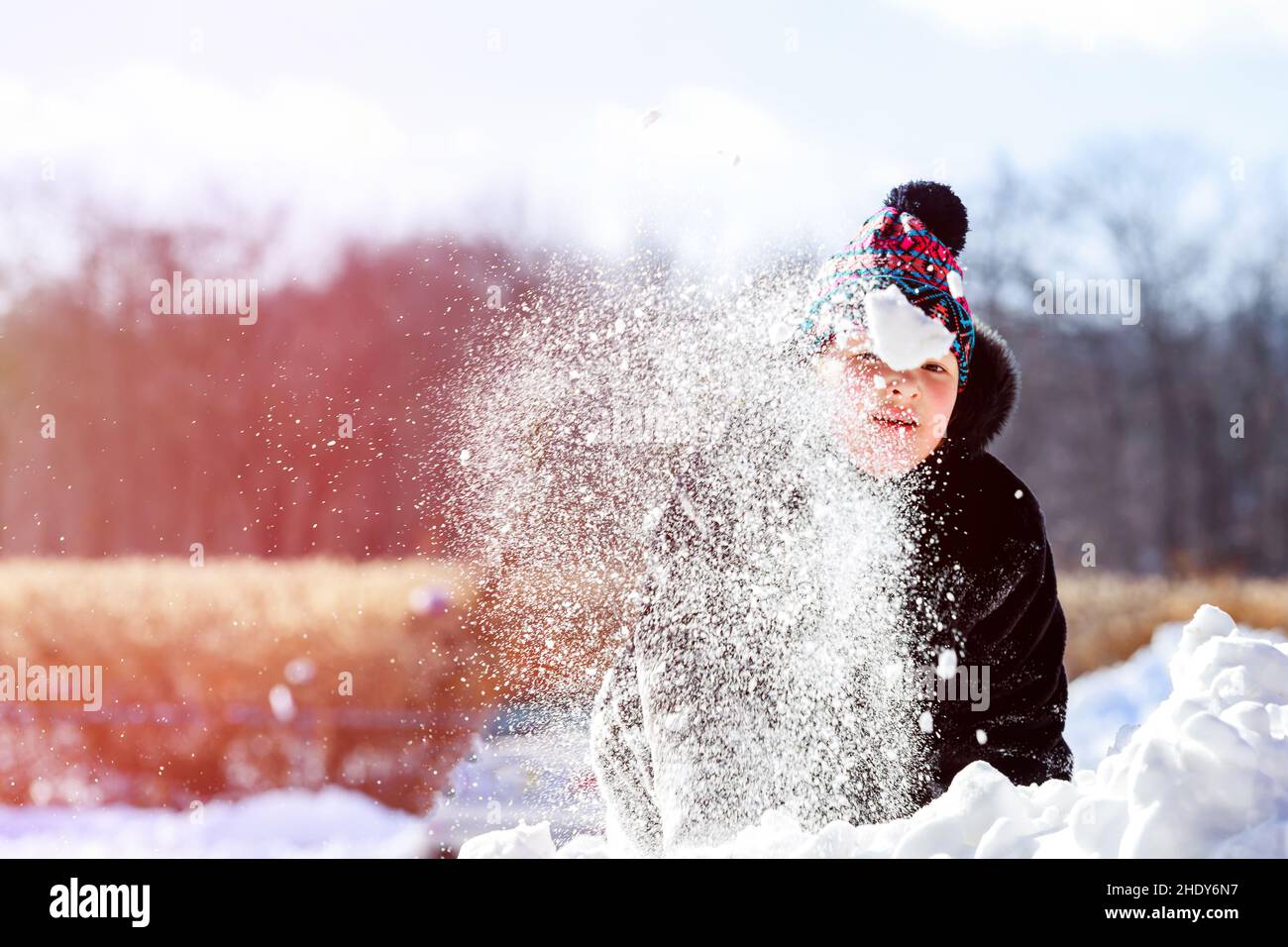 girl, snow, snowball fight, girls, snowy, snowball fights Stock Photo