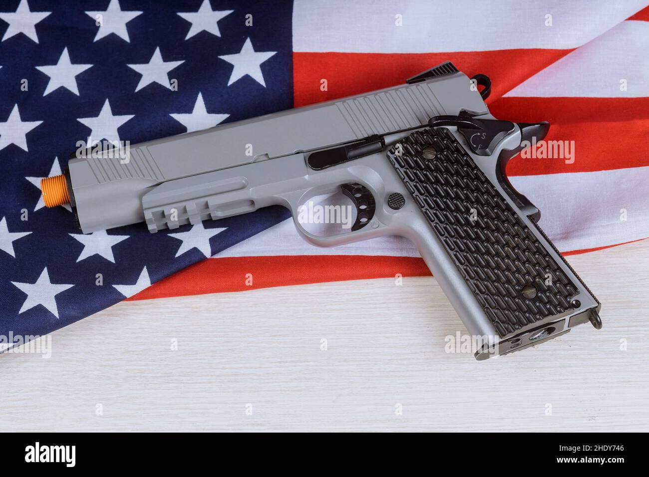 handgun, american flag, handguns, american flags Stock Photo - Alamy