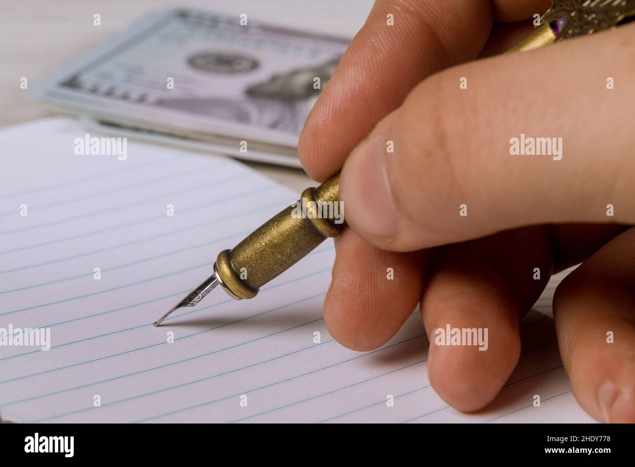writing, fountain pen, quill pen, fountain pens, quill pens Stock Photo