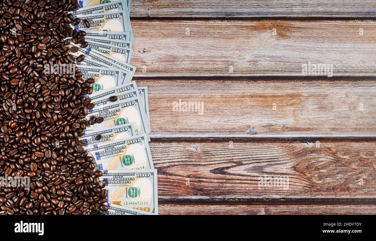 coffee beans, dollar, coffee bean, american money, dollars Stock Photo