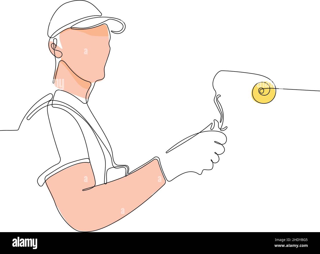 Painter wearing gloves painting wall using roller Stock Vector Image & Art Alamy