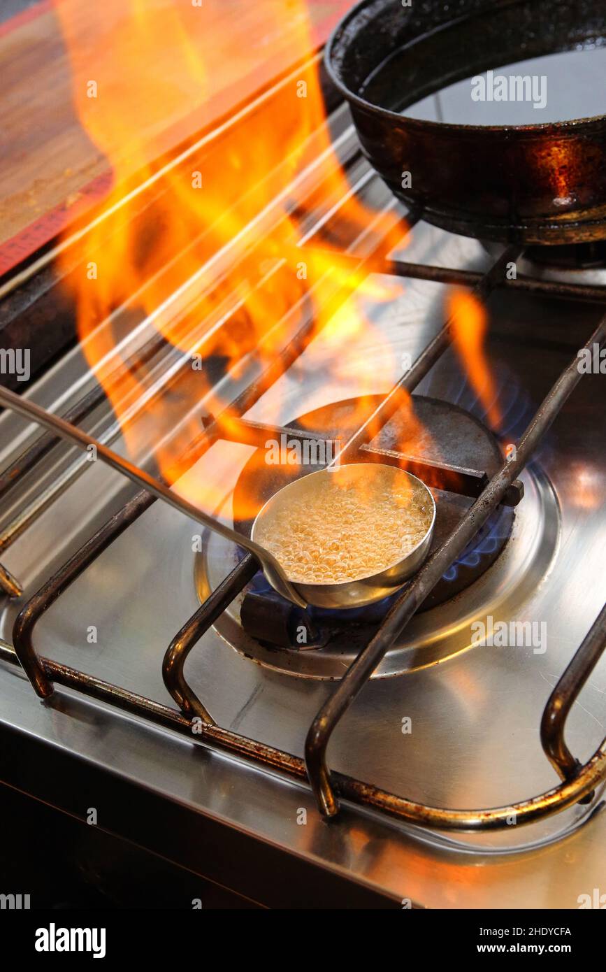 flame, gas cooker, flambe, flames, gas cookers, flambes Stock Photo Alamy