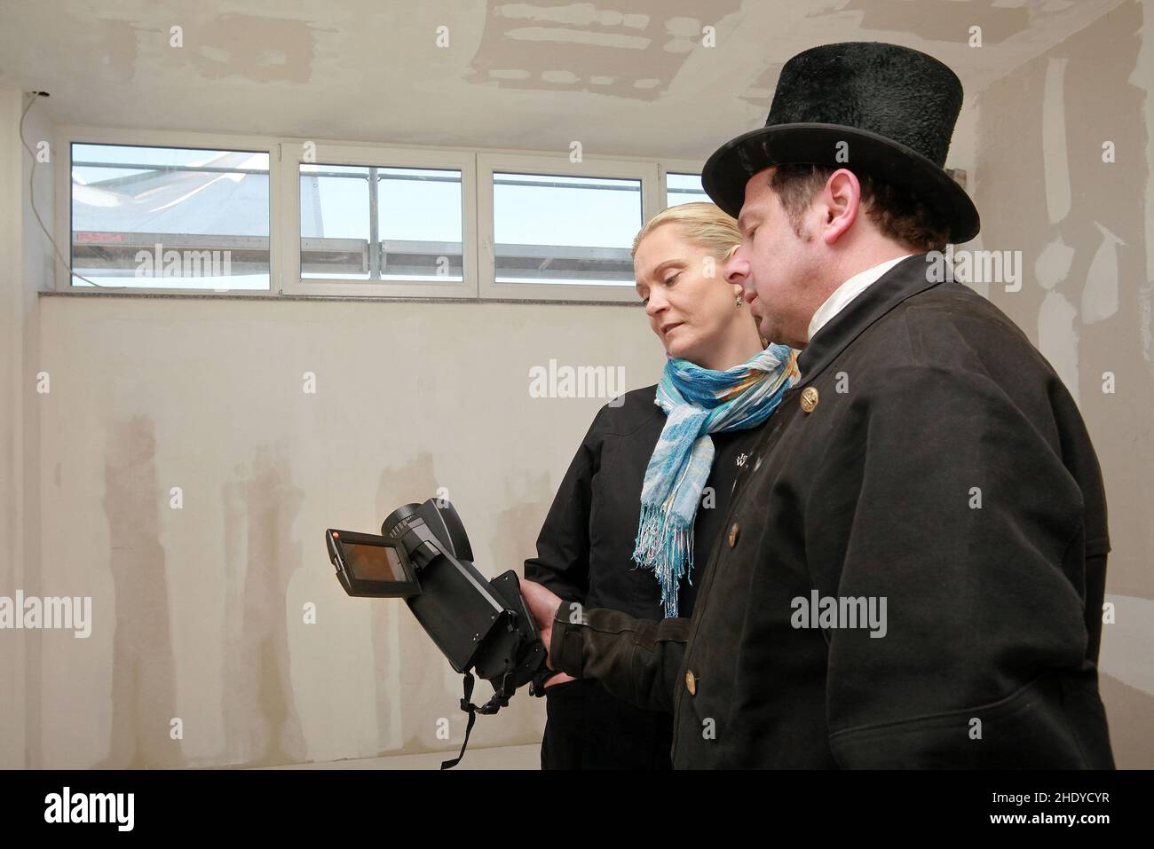 chimney sweeps, energy advice, Thermographic camera Stock Photo Alamy