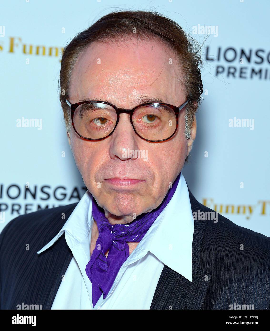 January 07, 2022: PETER BOGDANOVICH, the Oscar-nominated director of movies like ''The Last Picture Show'' and ''Paper Moon,'' whose off-screen life was as colorful as his films, has died, according to multiple reports, citing his daughter Antonia Bogdanovich. He was 82. FILE PHOTO SHOT ON:  Aug. 19, 2015, Hollywood, California, USA: Peter Bogdanovich arrives for the premiere of the film 'She's Funny That Way' at the Harmony Gold theater. (Credit Image: © Lisa O'Connor/ZUMA Wire) Stock Photo