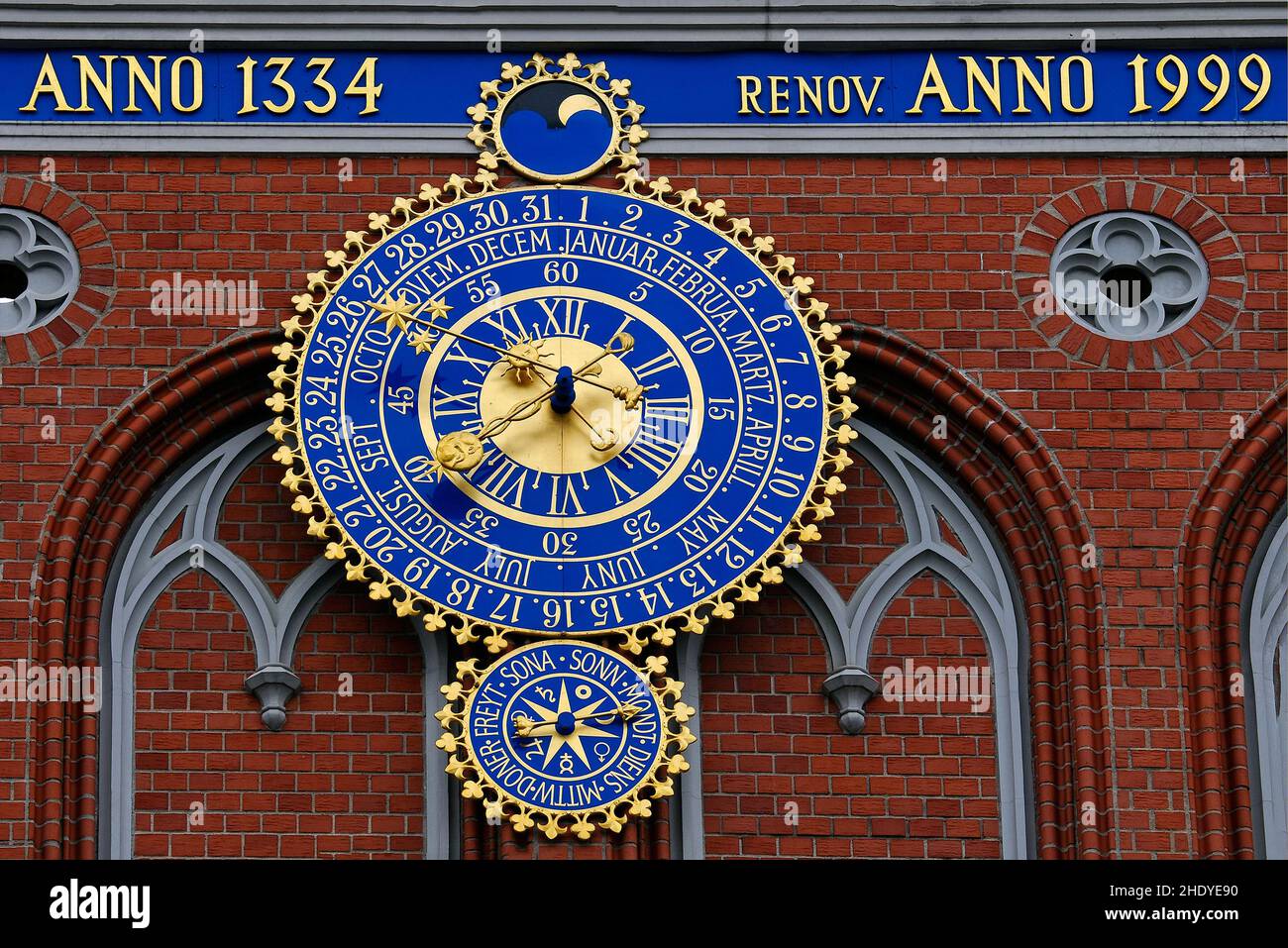 astronomical clock, house of the blackheads, astronomical clocks Stock