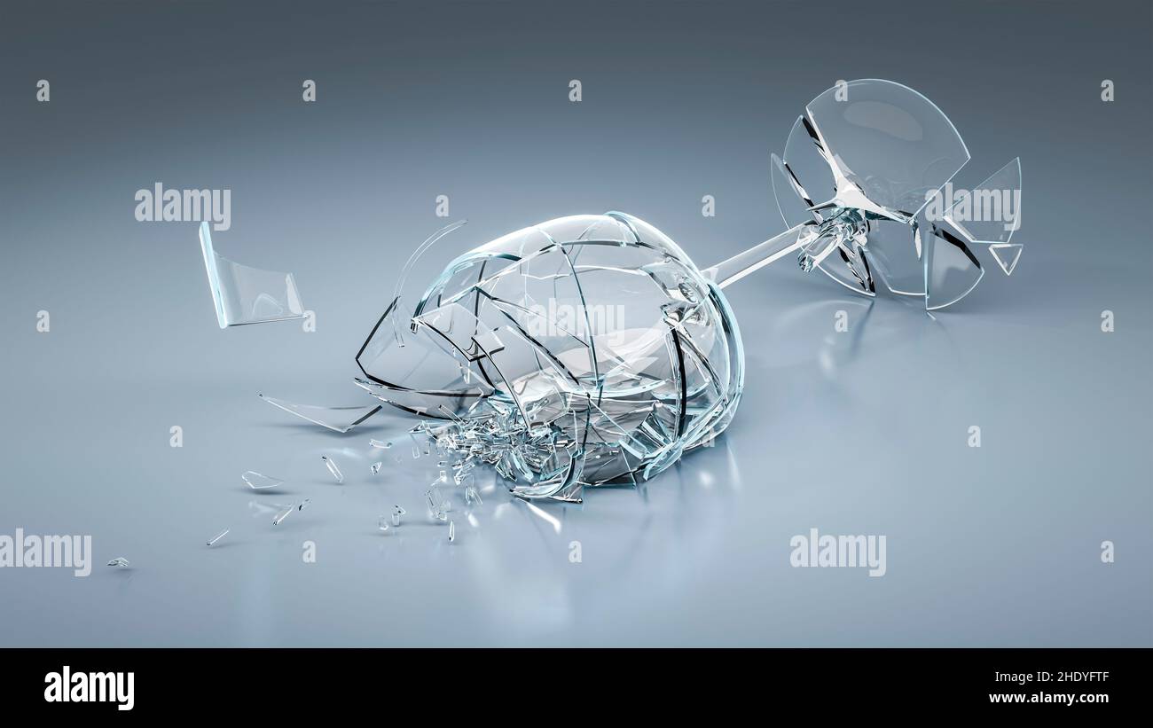 wine glass, broken, broken glass, glas ware, brokens Stock Photo Alamy