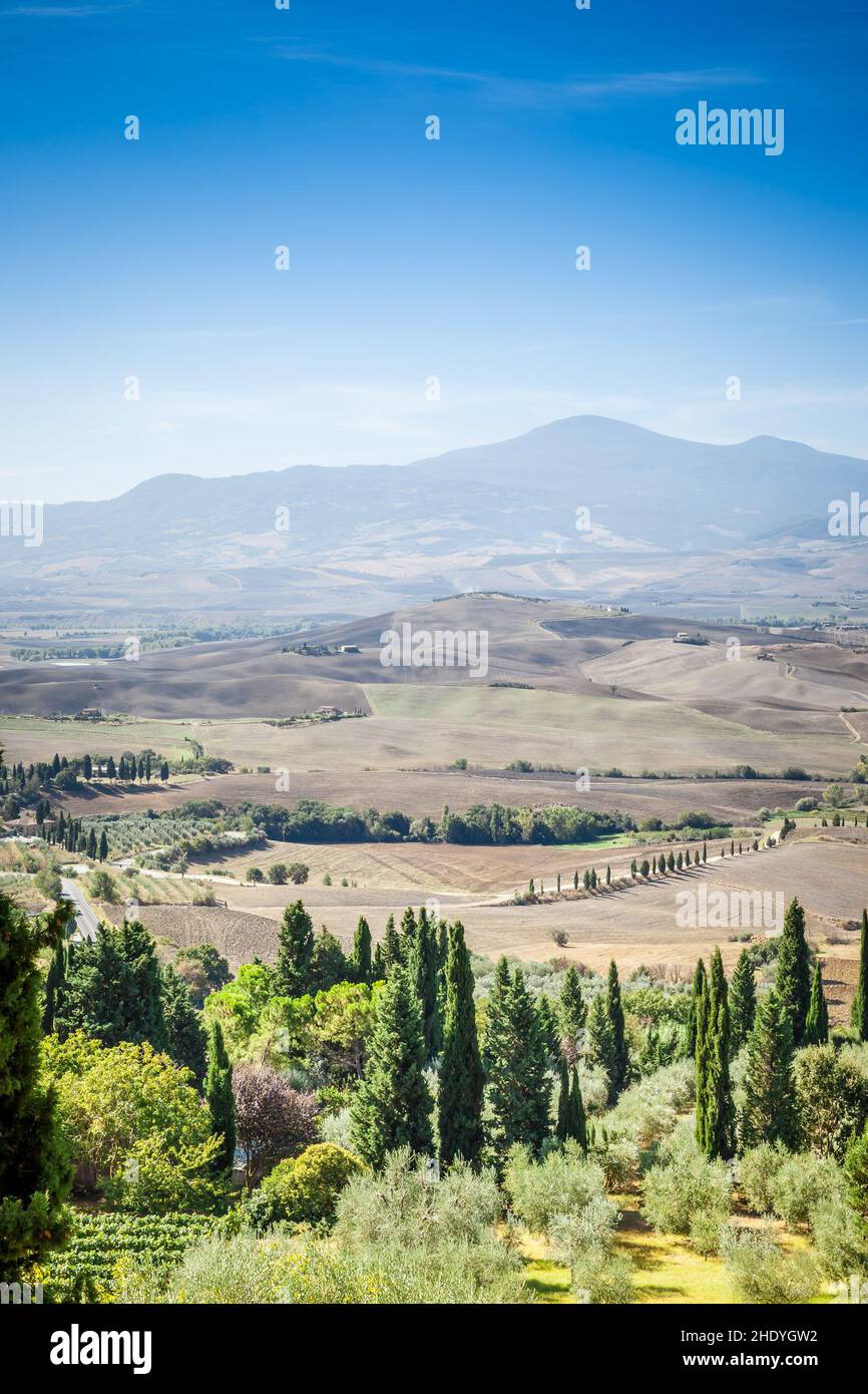 tuscany, val d'orcia, tuscanies, val d'orcias Stock Photo