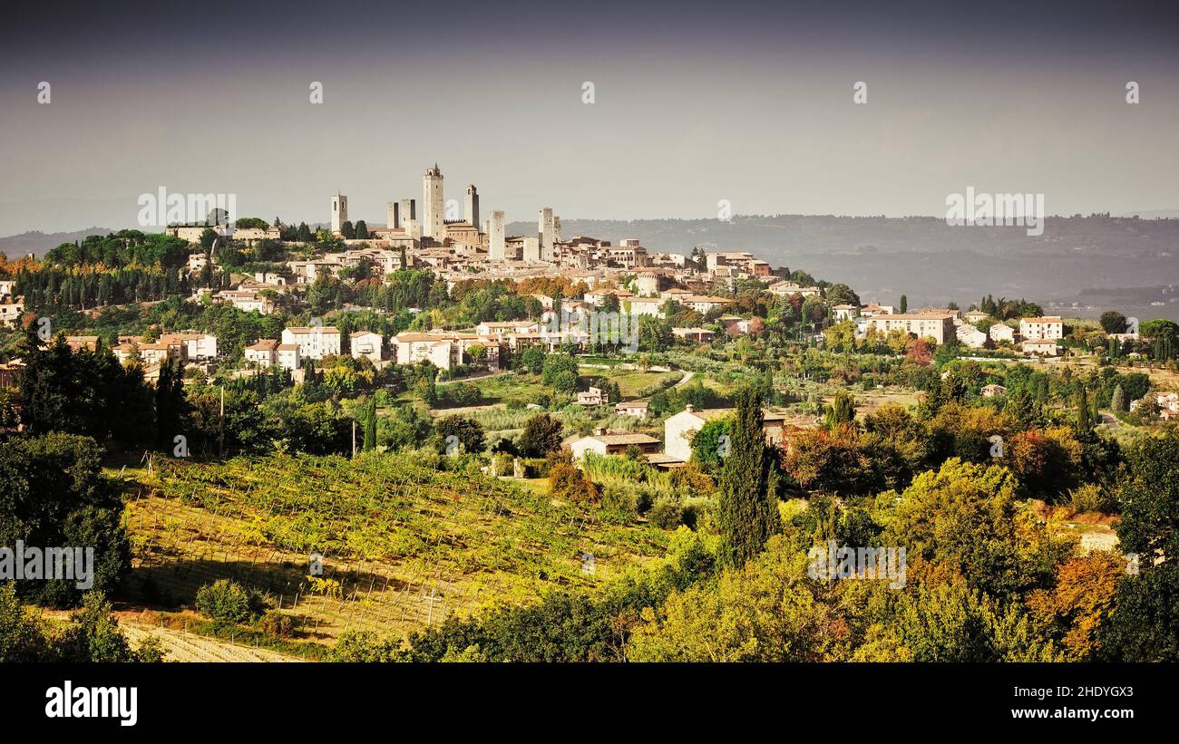 tuscany, san gimignano, tuscanies, san gimignanos Stock Photo