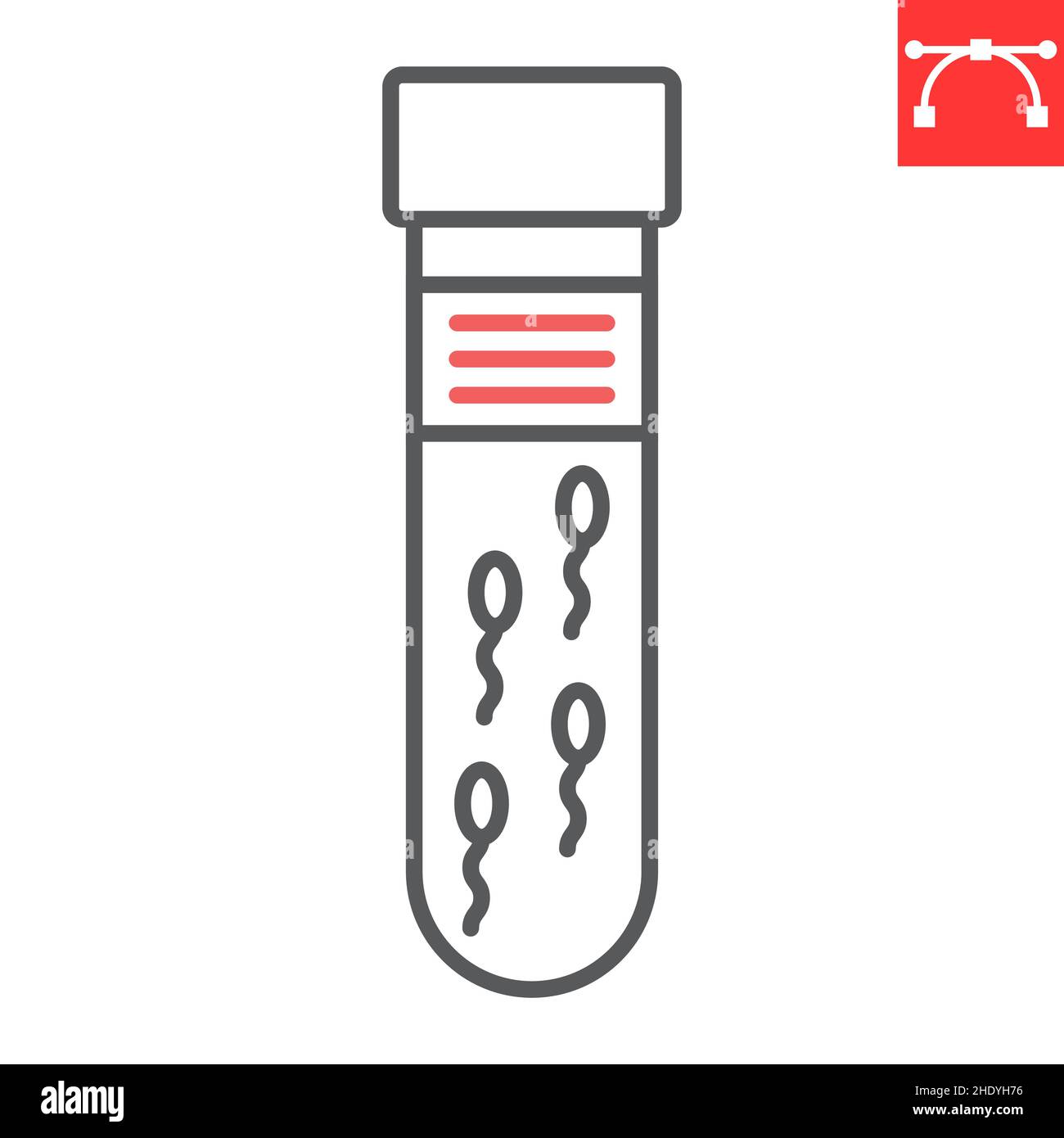 Sperm in test tube line icon, medical and lab, sperm in tube vector icon,  vector graphics, editable stroke outline sign, eps 10 Stock Vector Image &  Art - Alamy