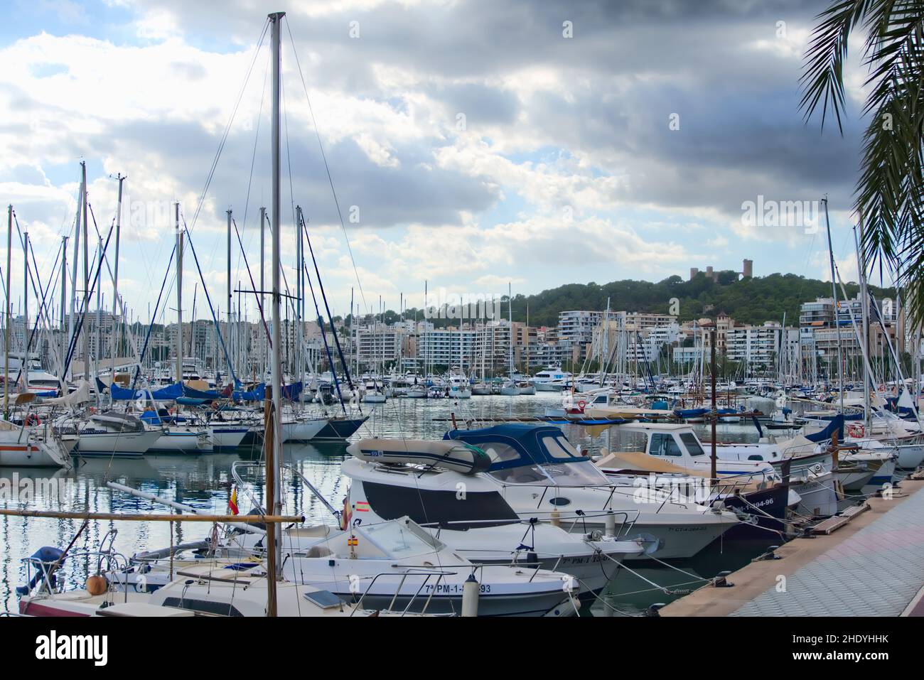 Palma, Mallorca, Spain October 8th 2021 Ships and boats mooring in