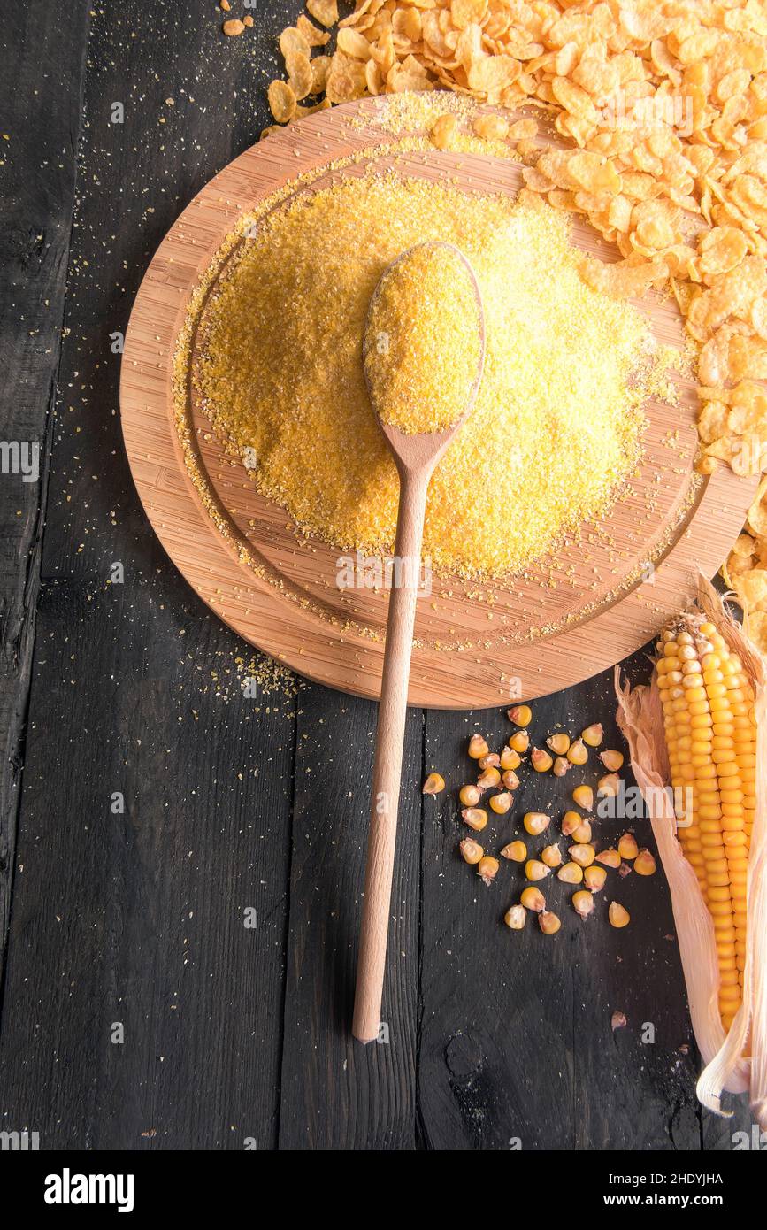 polenta, maize meal, polentas, cornmeals Stock Photo Alamy