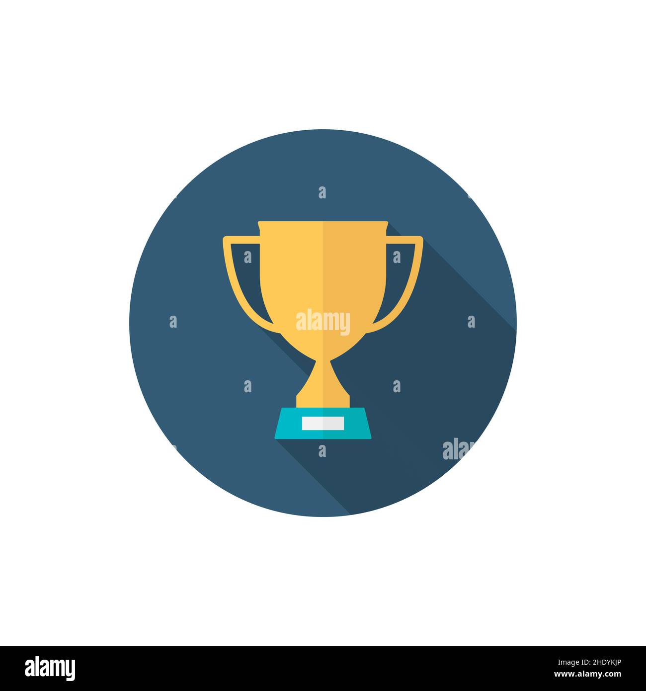 trophy vector icon champions, flat design, long shadow Stock Vector