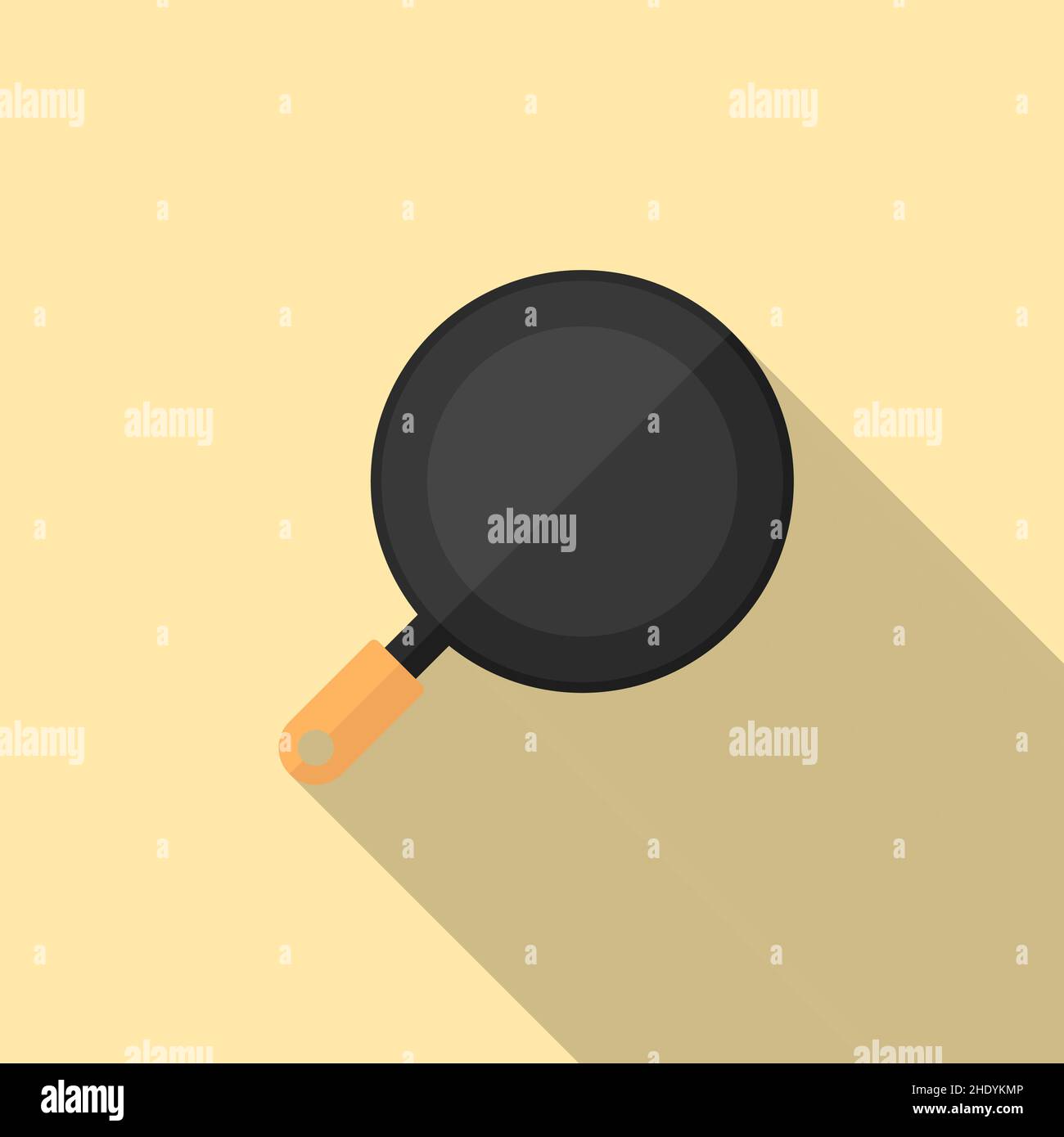 Kitchenware pan vector icon, flat design, long shadow Stock Vector