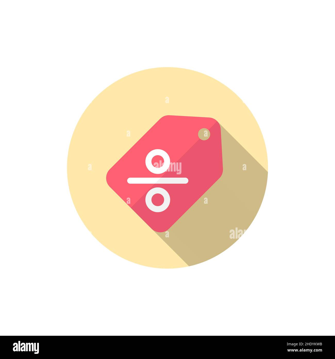 discount sale vector icon symbol, flat design, long shadow Stock Vector