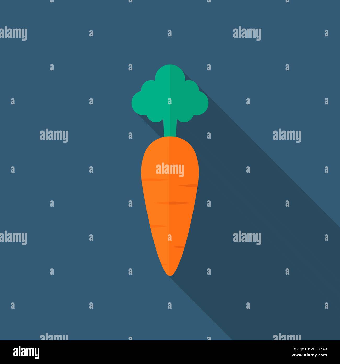 Carrot vector icon flat design, long shadow Stock Vector