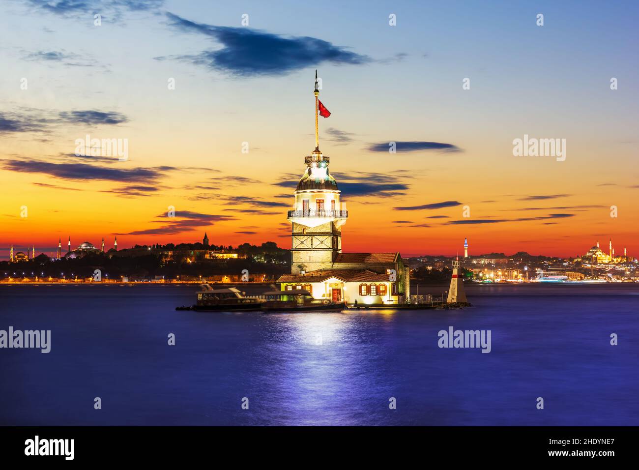 Wandbild Leanderturm Istanbul – Fotoleinwand In Warmem Sepia