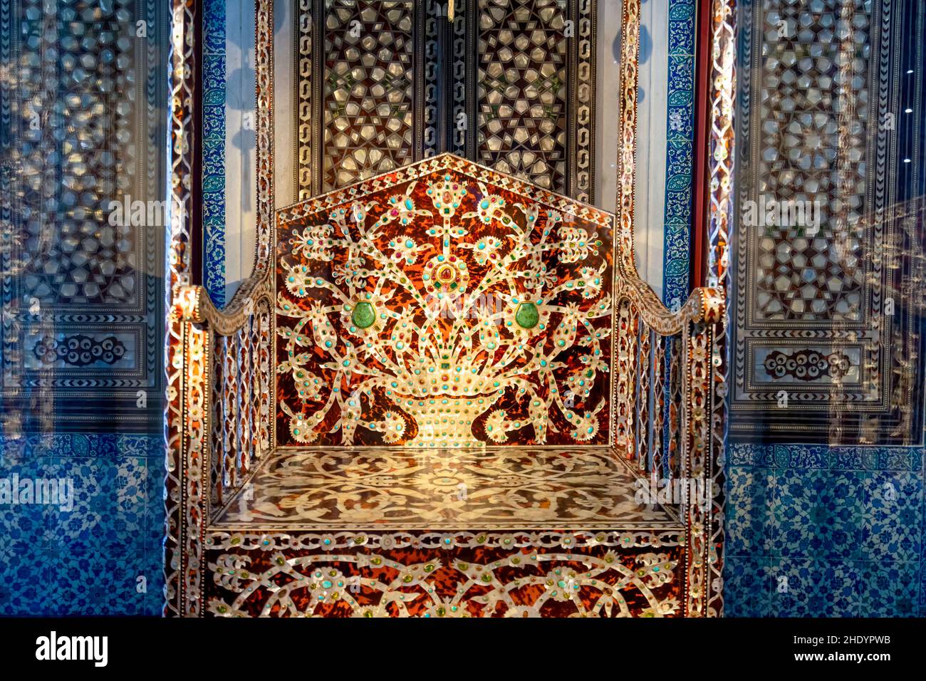 Throne of the 14th Ottoman Sultan Ahmed in Topkapi Palace, Istanbul