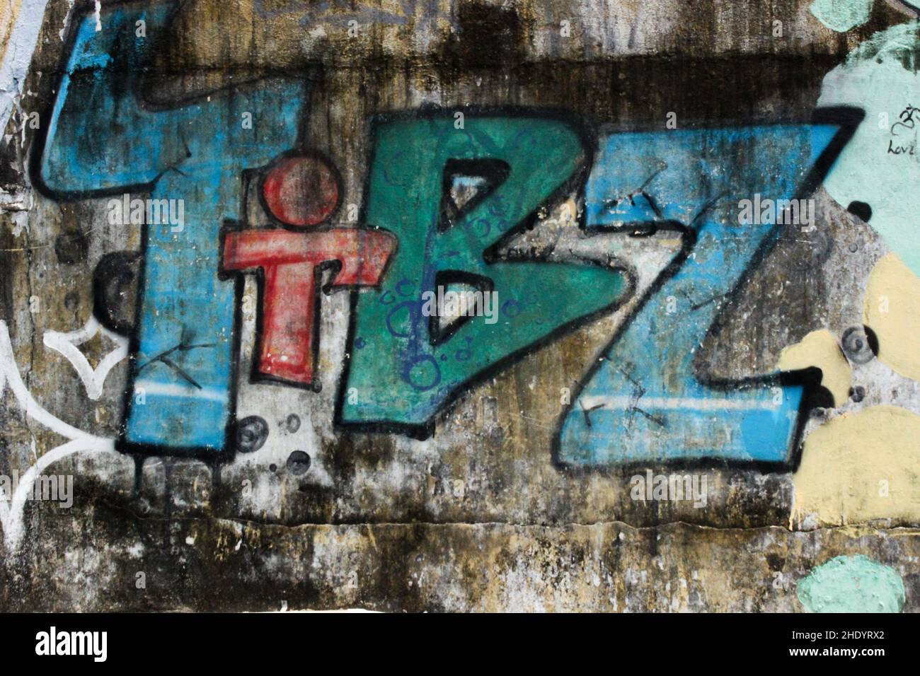 Spray Painting in Wall Stock Photo Alamy