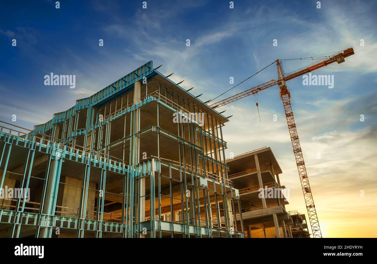 View of Construction of new luxury modern apartment building Stock Photo - Alamy