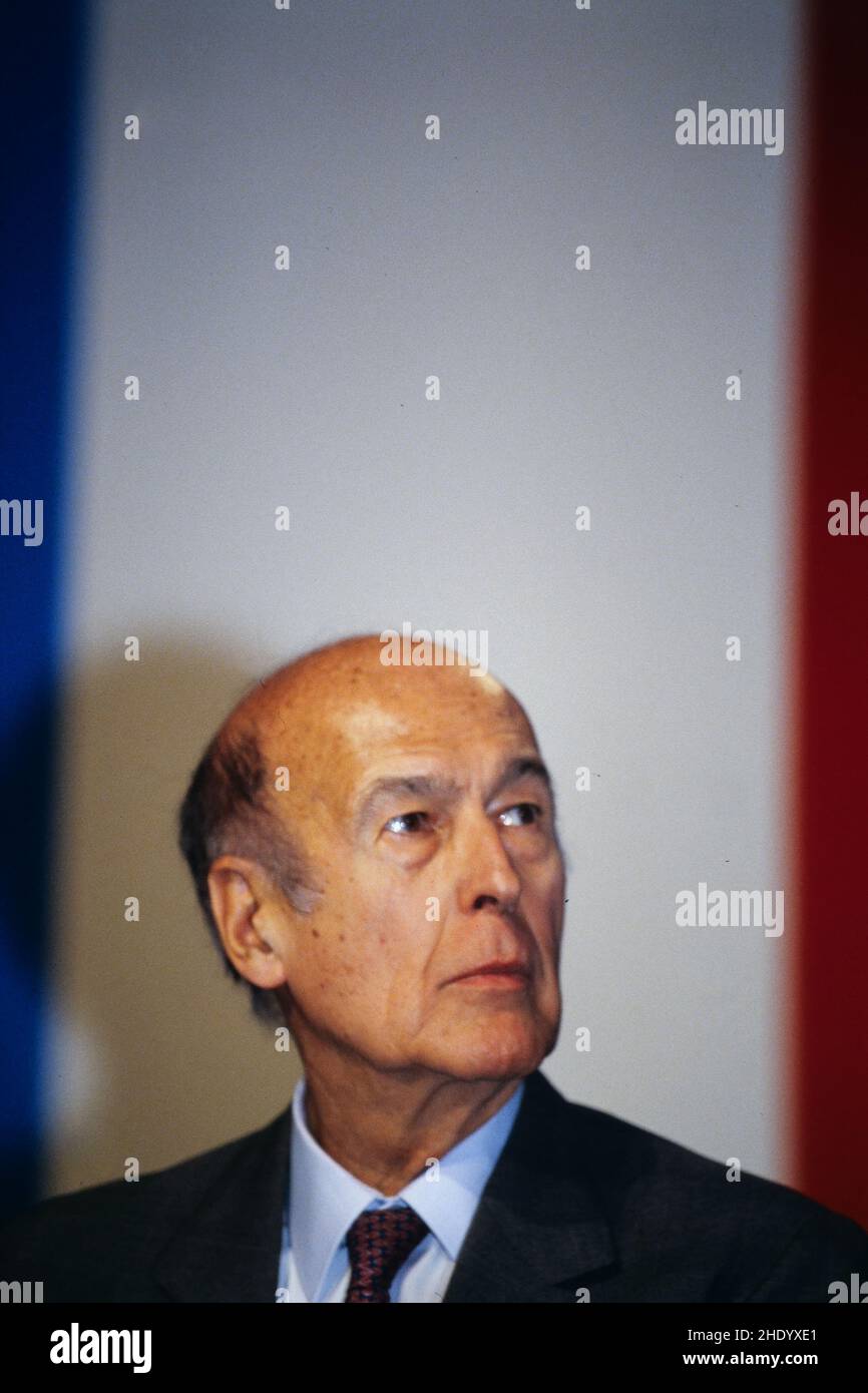 Archives 90ies: Former French president of the Republic, Valery Giscard d'Estaing, France, 1994 Stock Photo
