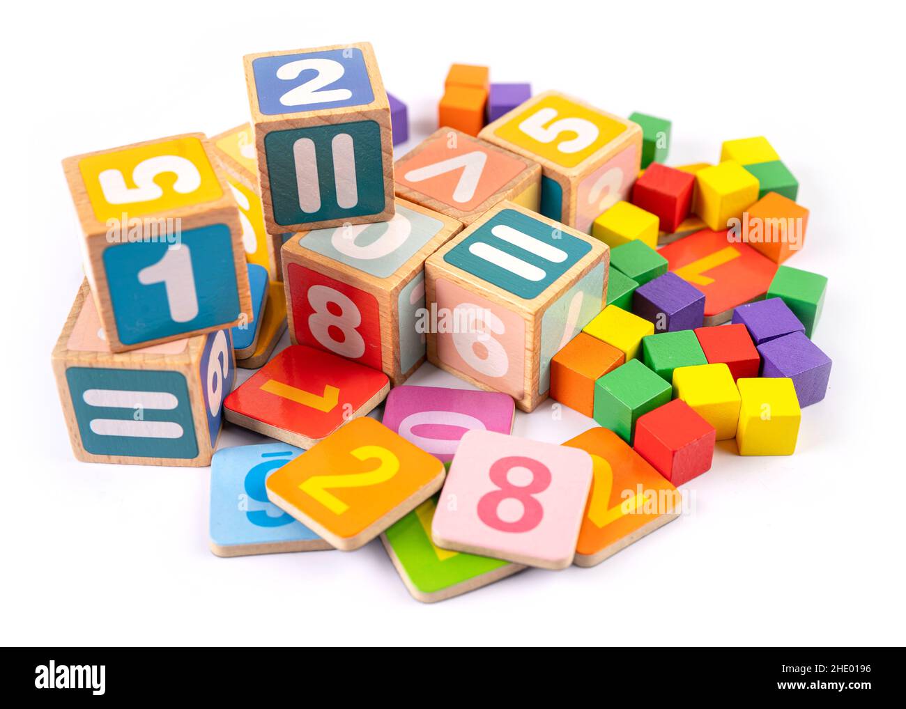 Math number colorful on white background, education study mathematics ...
