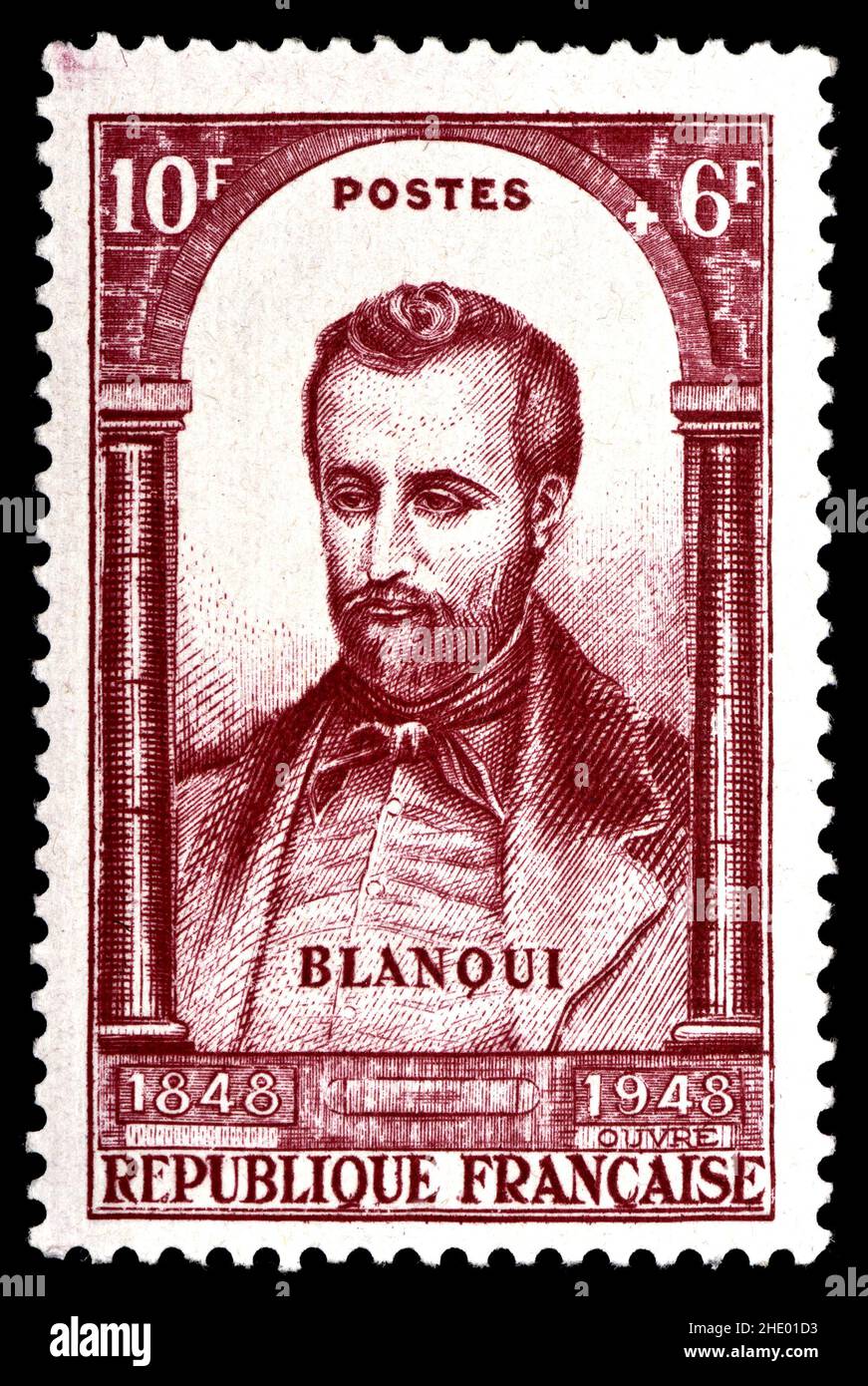 French postage stamp (1948) : Louis Auguste Blanqui (1805 – 1881) French socialist and political activist Stock Photo
