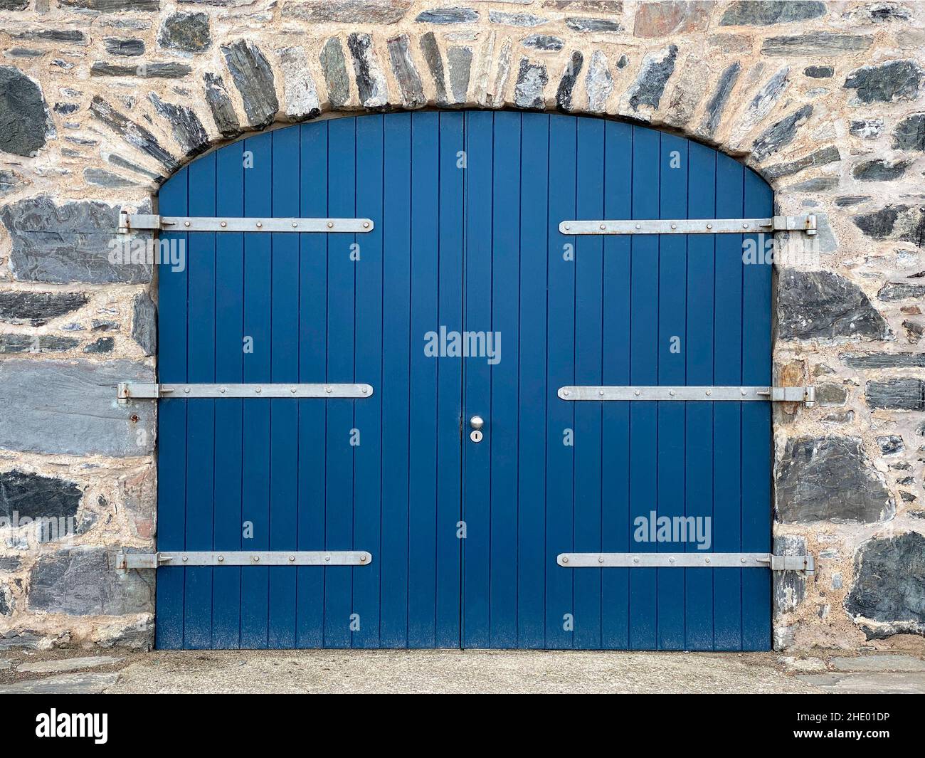 Set of large blue doors - entrance - exit Stock Photo - Alamy