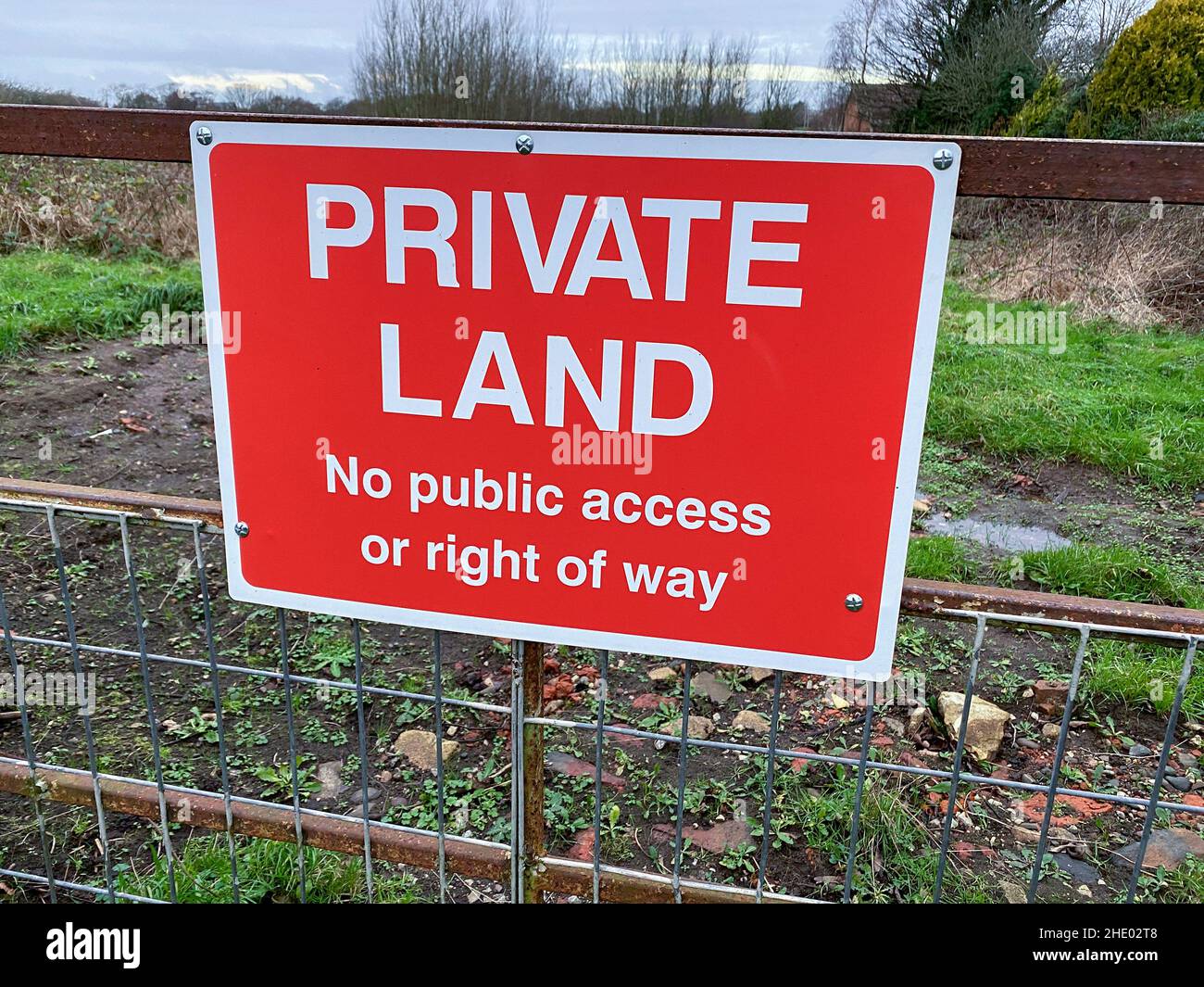 Private Land Keep Out Warning Sign Stock Photo Alamy