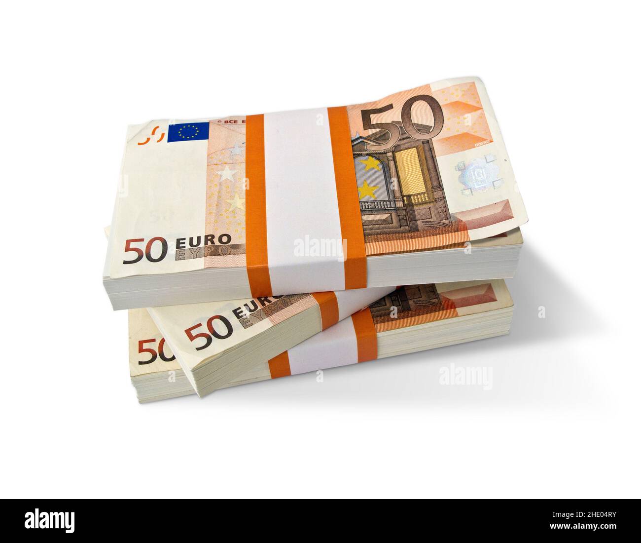 Euro banknotes isolated on white background Stock Photo