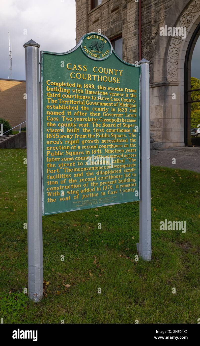 Cassopolis, Michigan, USA October 21, 2021 The Historic Cass County