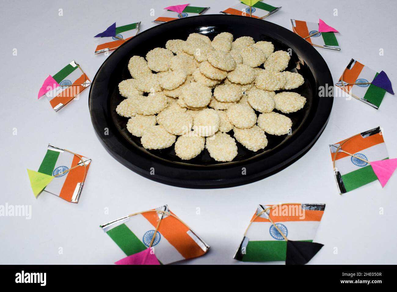 Rewadi sweet white sesame seeds indian candy eaten in January winter