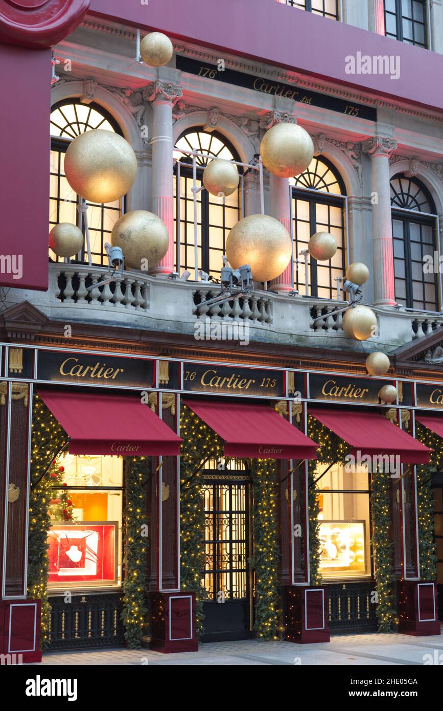 Cartier Christmas decorations, bond street London Stock Photo Alamy